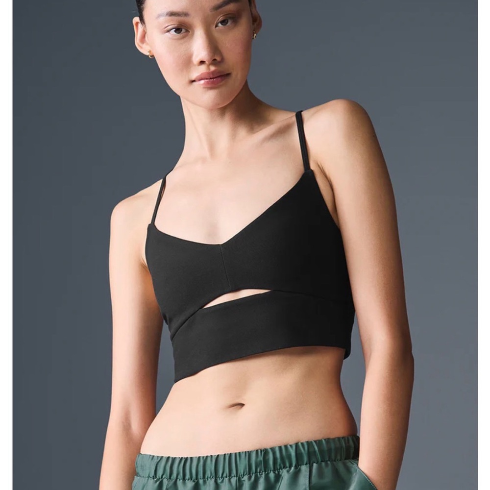 Black Cutout Bralette Crop Top - Women